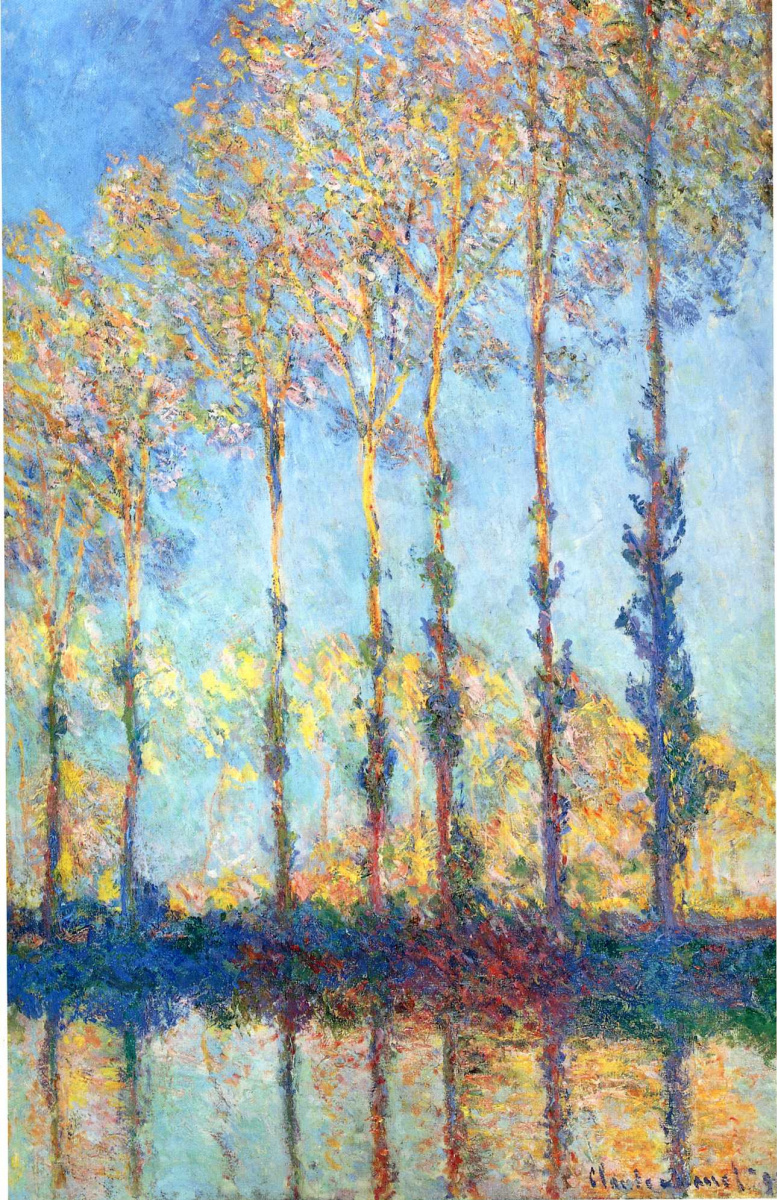 Claude Monet. Poplars on the banks Apte