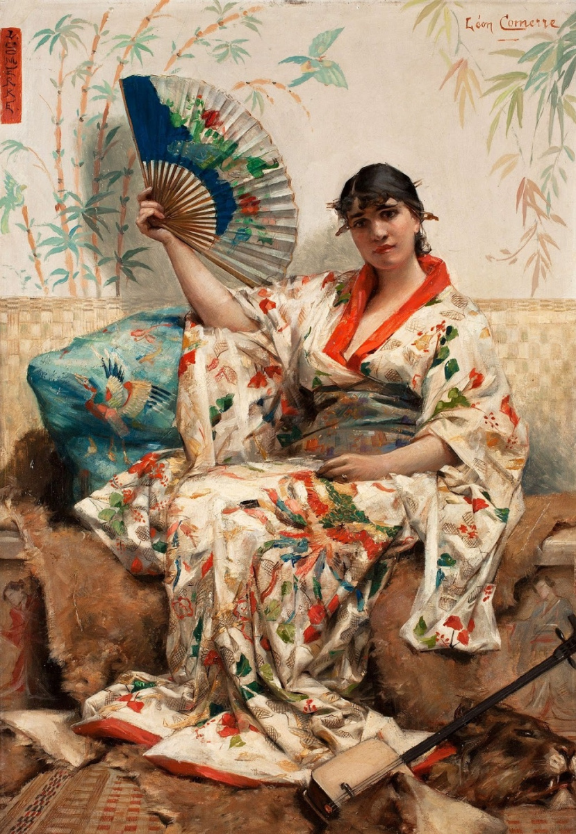 Leon Francois Comerre. The woman in the costume of Japanese women.