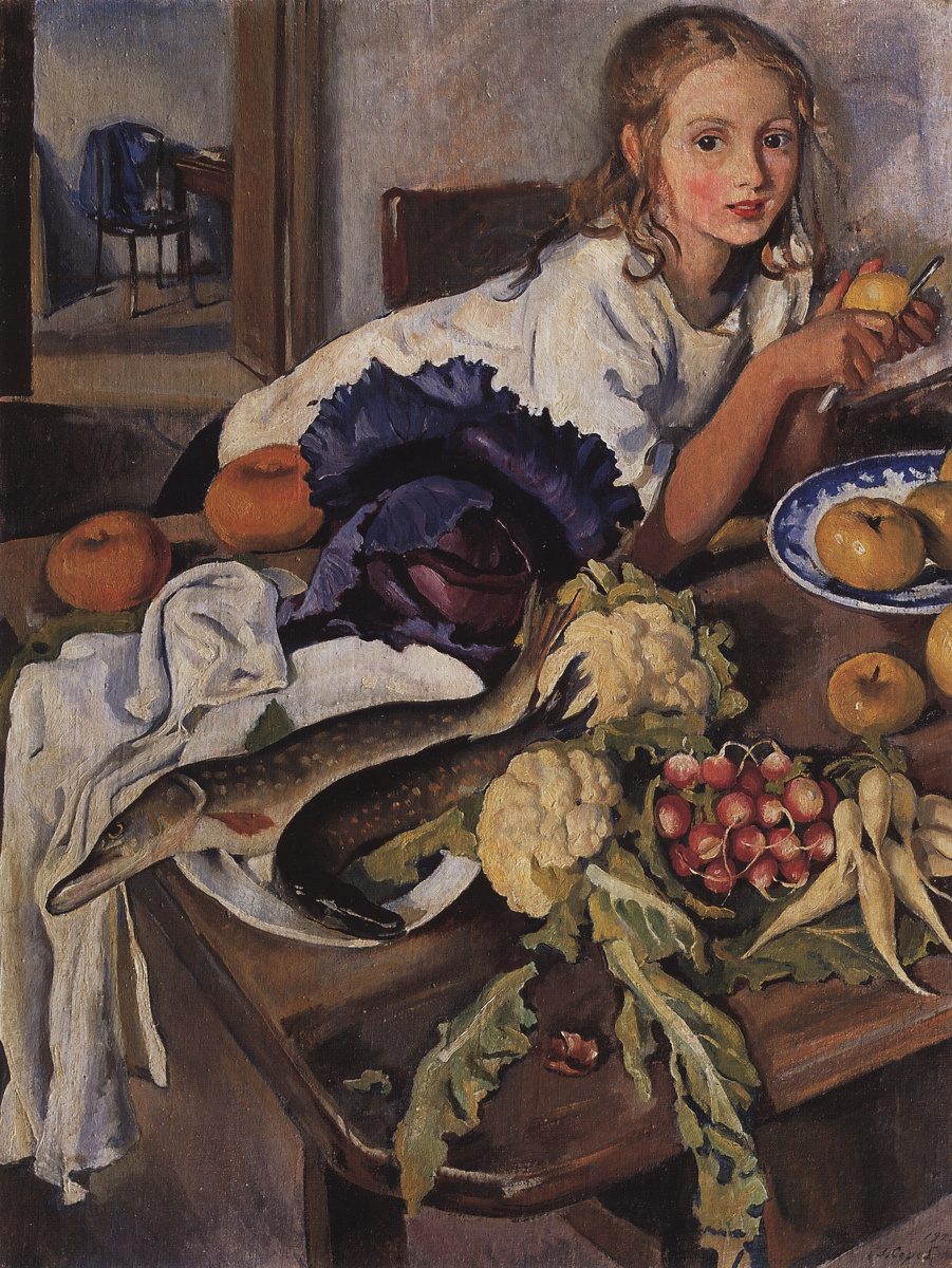 Zinaida Serebryakova. 卡佳与静物