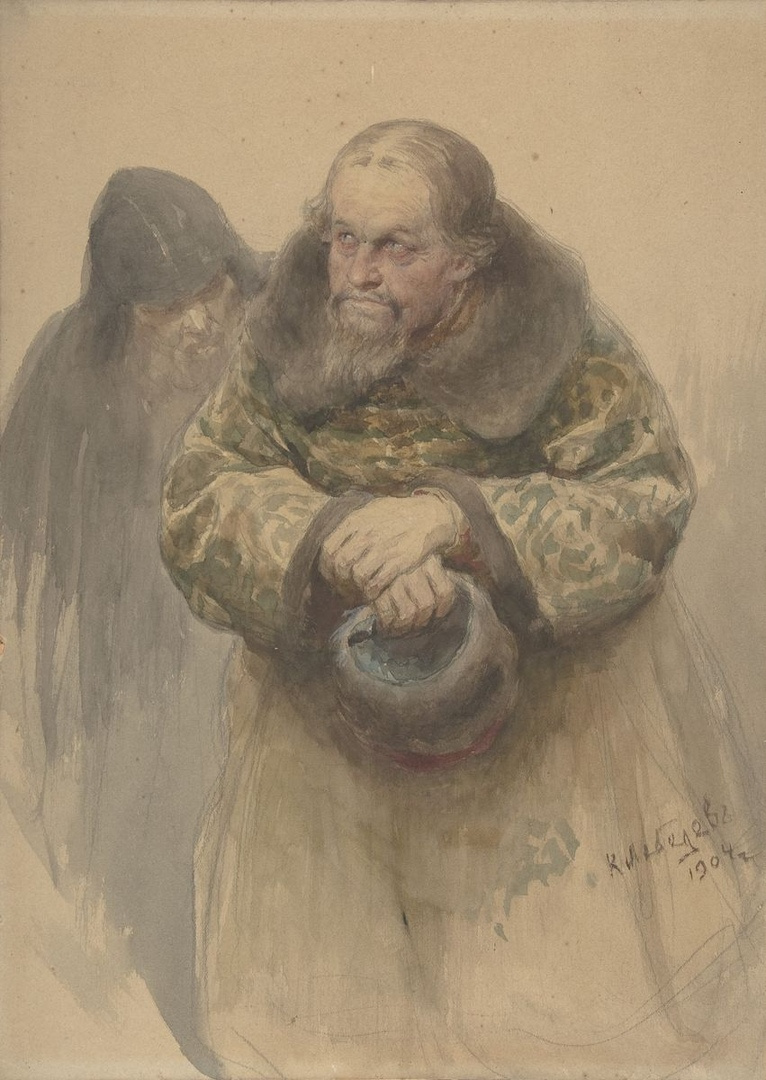 Claudius Vasilyevich Lebedev. Sketch with two figures.
