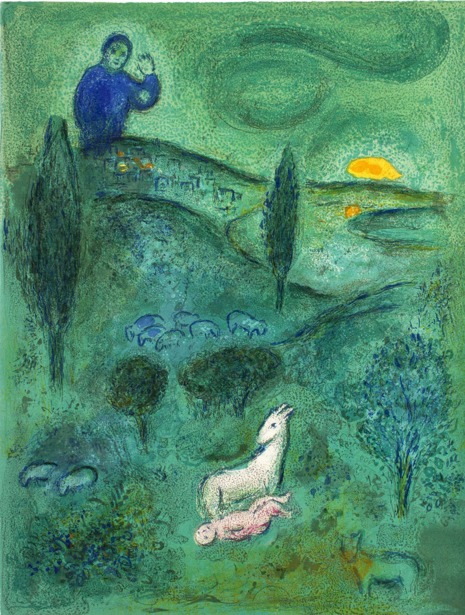 Marc Chagall. 拉蒙找到了达芙尼斯。从周期“Daphnis和Chloe”
