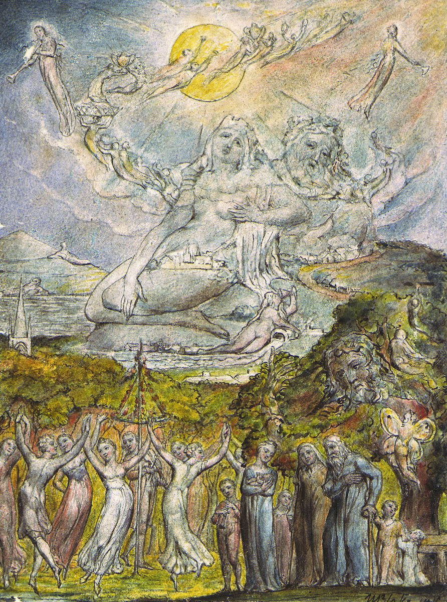 William Blake. Festival Of The Sun. Illustrations to the poems of Milton's "Fun" and "Thoughtful"