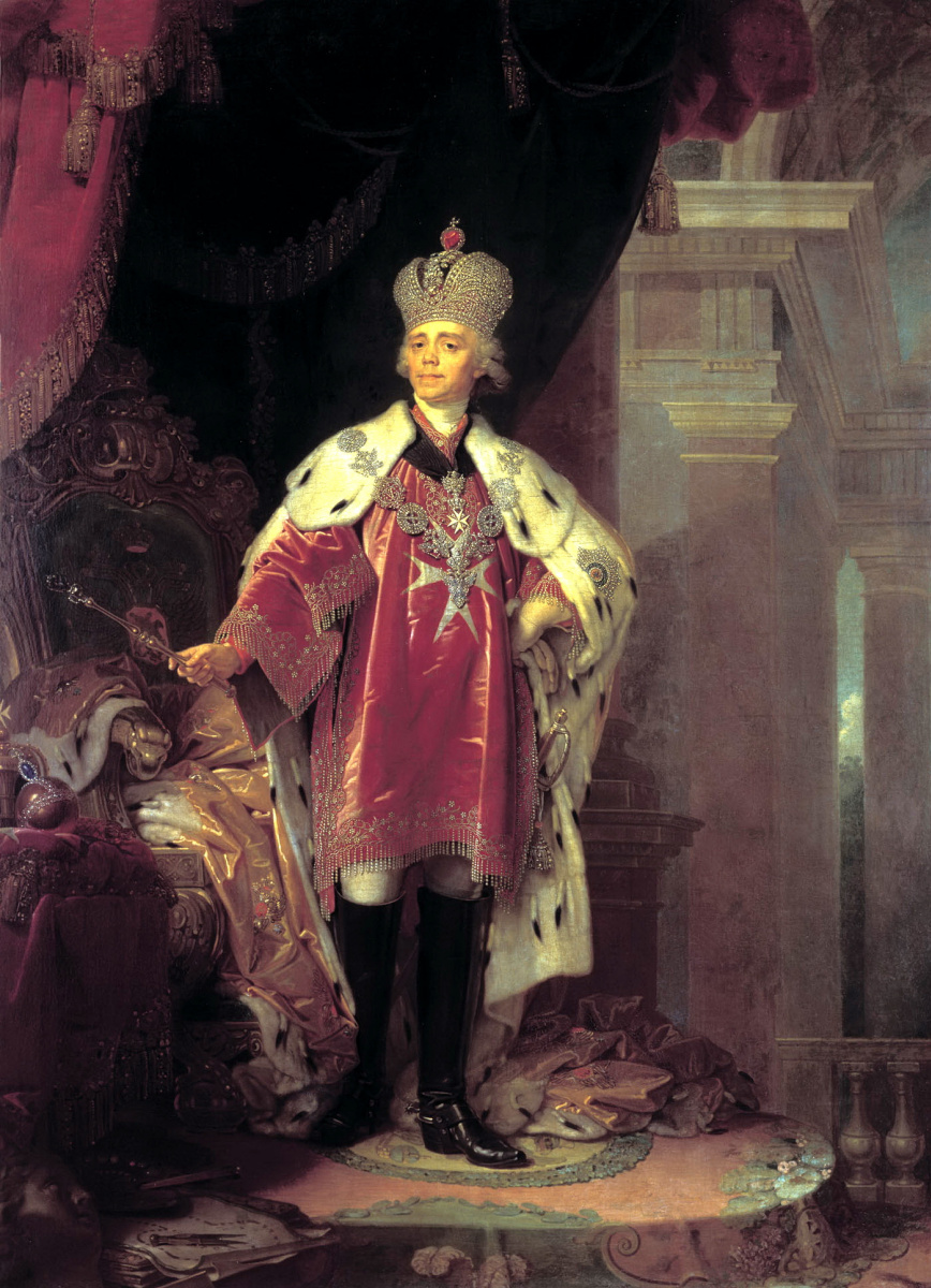 Vladimir Borovikovsky. Portrait of Paul I in the costume of Grand master of the Maltese order