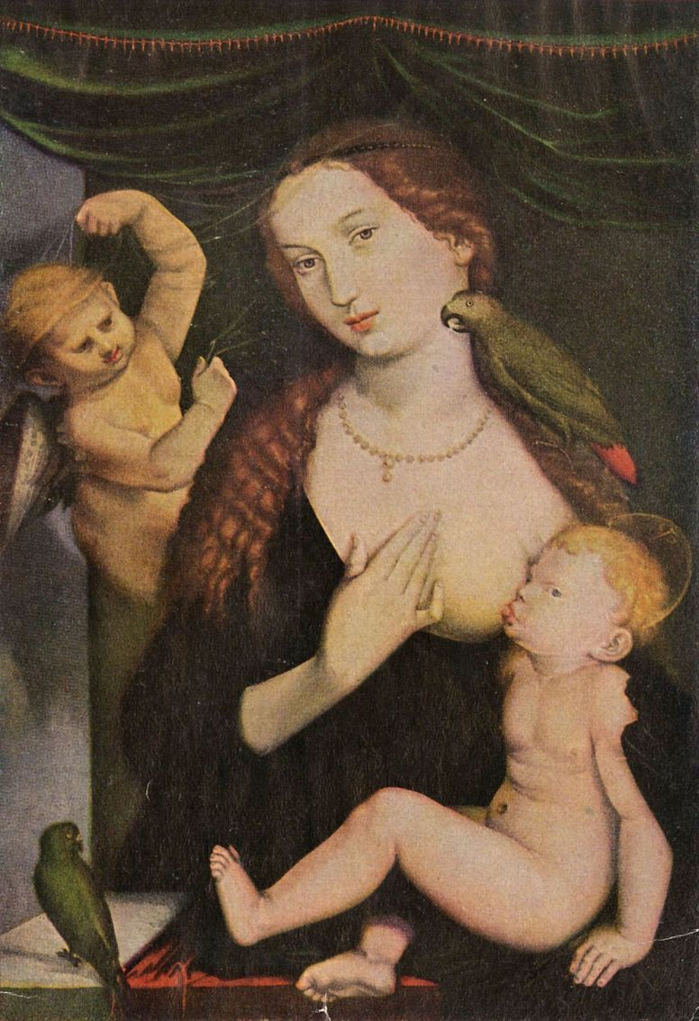 Hans Baldung. Madonna with the parrot. 1527