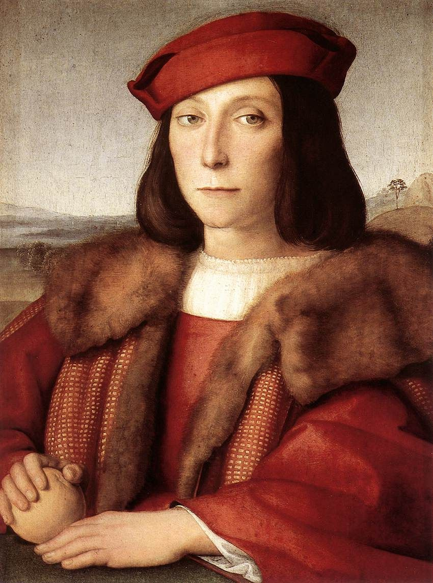 Raphael Sanzio. Portrait of a young man with an Apple (Possibly a portrait of Francesco Maria della Rovere)