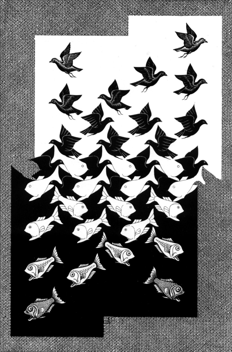 Maurits Cornelis Escher. Sky and water 2