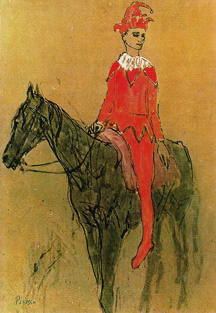 Pablo Picasso. Harlequin on horseback