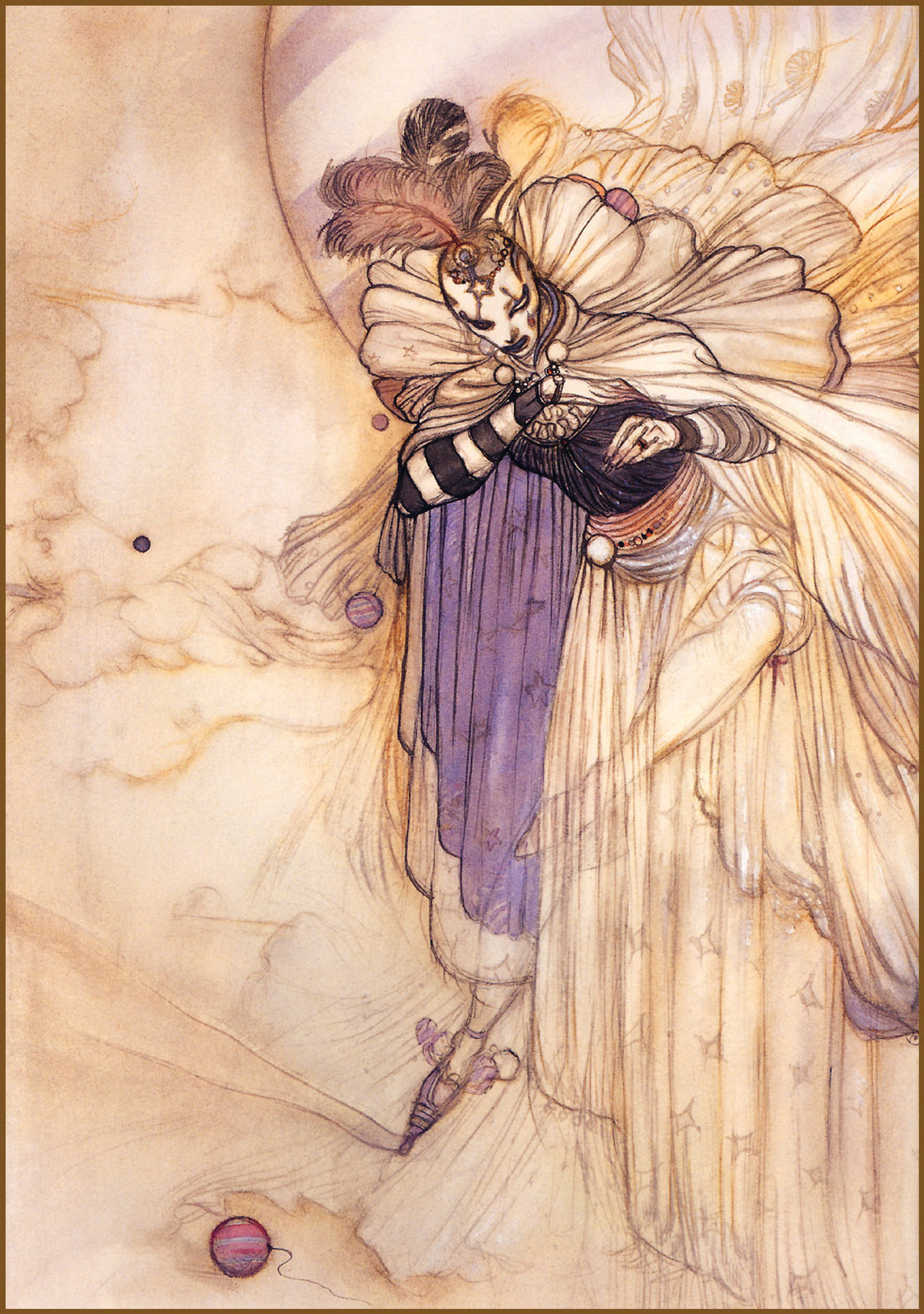 Girl with painted face by Yoshitaka Amano: History, Analysis