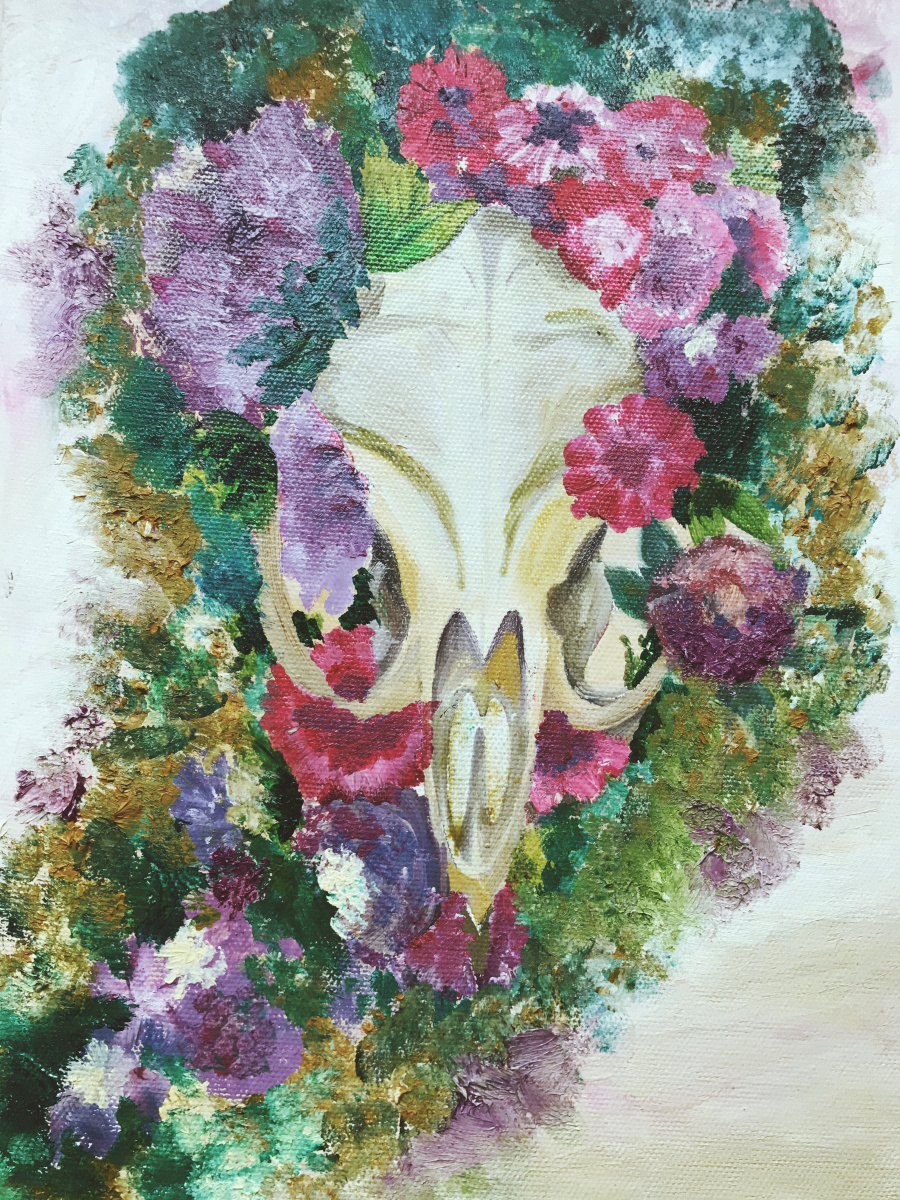 Polina Nikitina. Skull in flowers