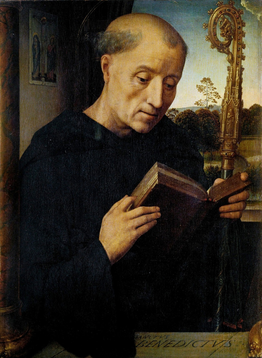 Hans Memling. Saint Benedict. Triptych Portinari. Left panel