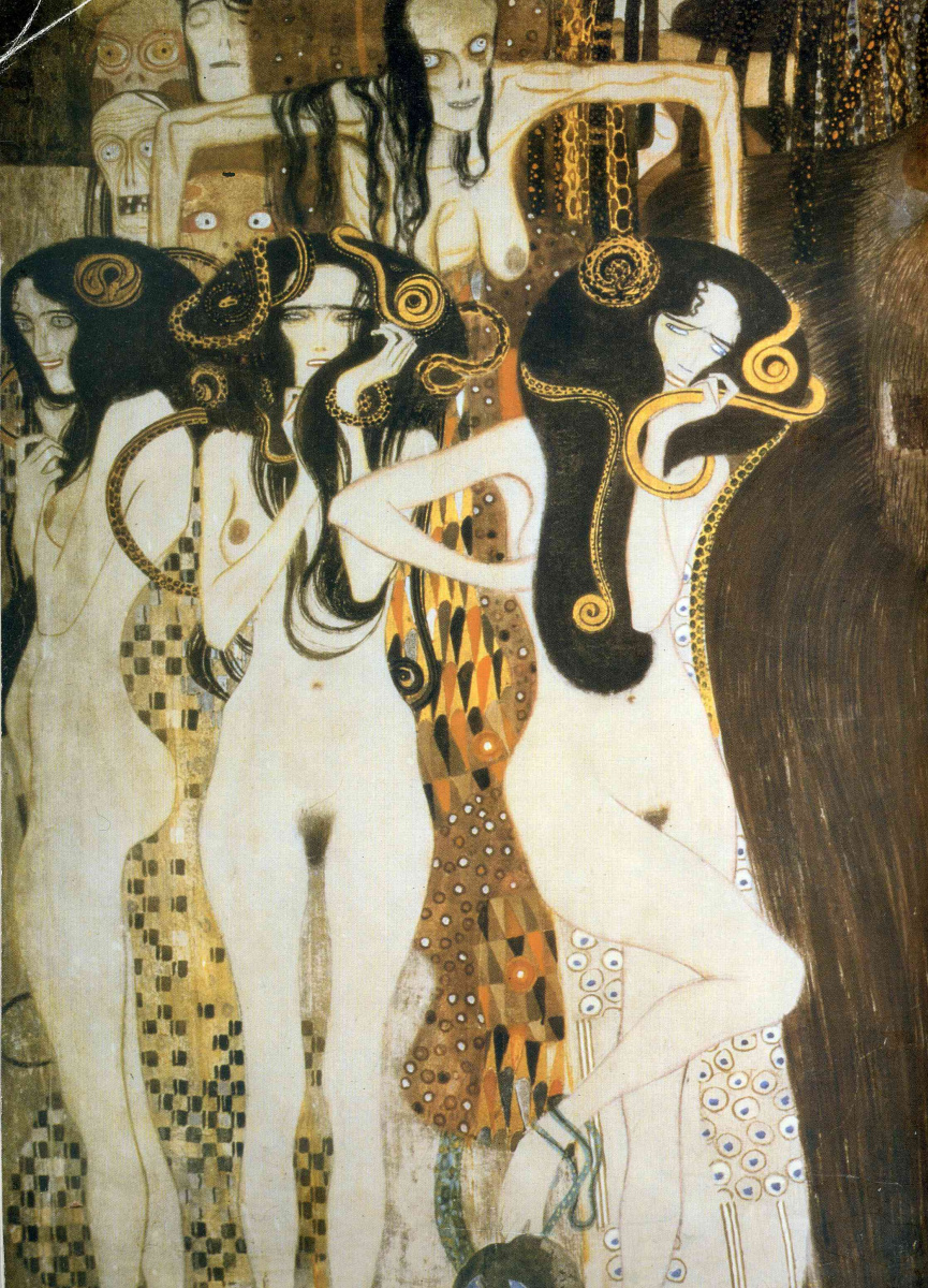 Gustav Klimt. Beethoven Frieze. Three gorgons: illness, madness and death (fragment)