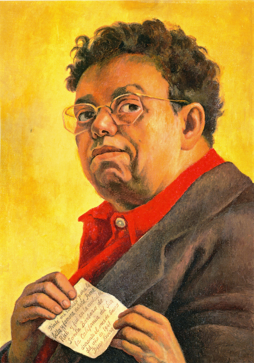 Diego Maria Rivera. Self-portrait dedicated to Irene rich