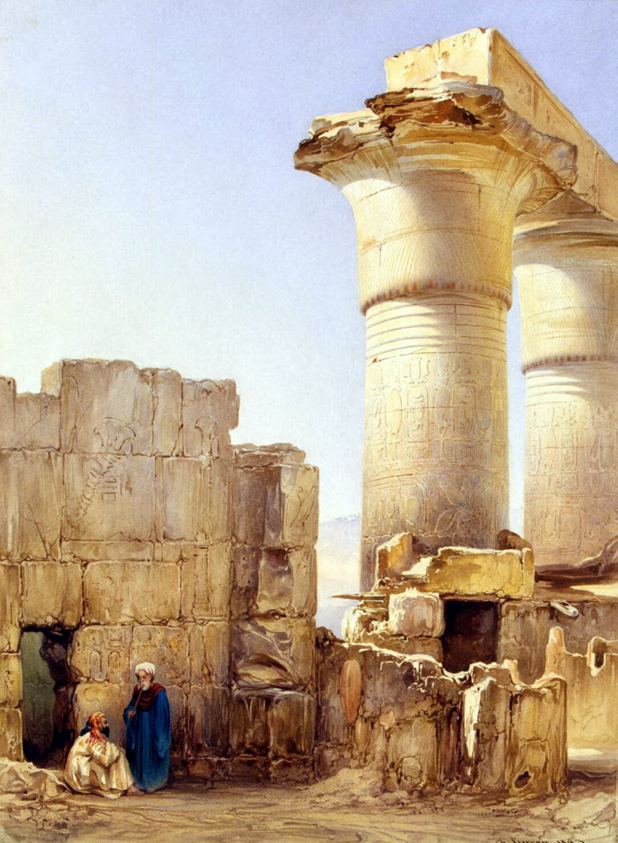 Charles Pierron. Street East city with the ruins of an Egyptian temple