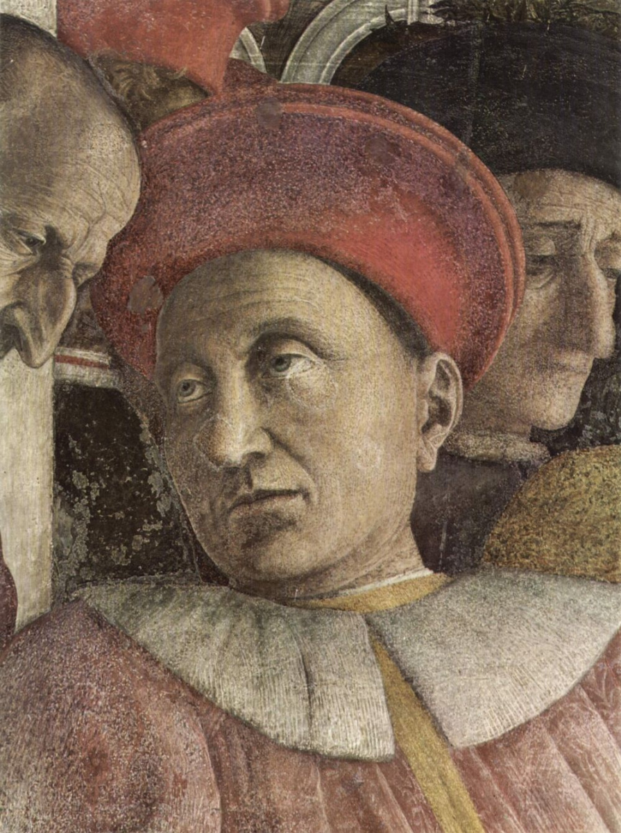 Andrea Mantegna. The courtyard of the Gonzaga, a fragment of Duke Ludovico Gonzaga. Camera degli Sposi
