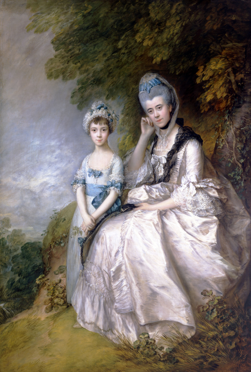 Эстер, графиня Сассекса, со своей дочерью, леди Барбарой Элвертон