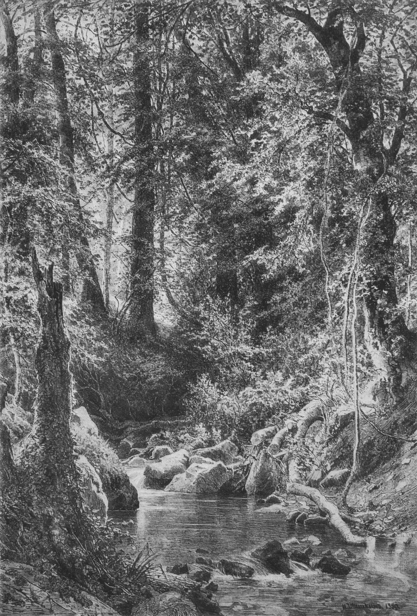 Ivan Shishkin. Forest stream