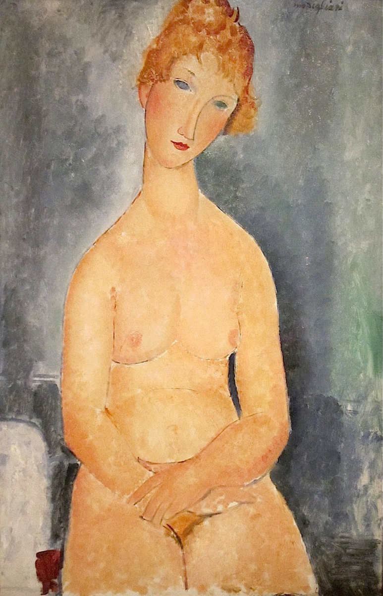 Amedeo Modigliani. Seated Nude with folded hands