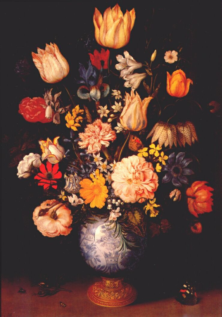 Ambrosius Bosschaert the Elder. Large bouquet in a vase