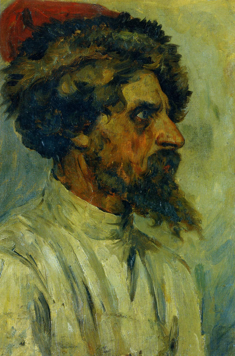 Vasily Ivanovich Surikov. Roter Schütze im Hut. Studie für das Gemälde "Morgen Bogenschütze Hinrichtung"