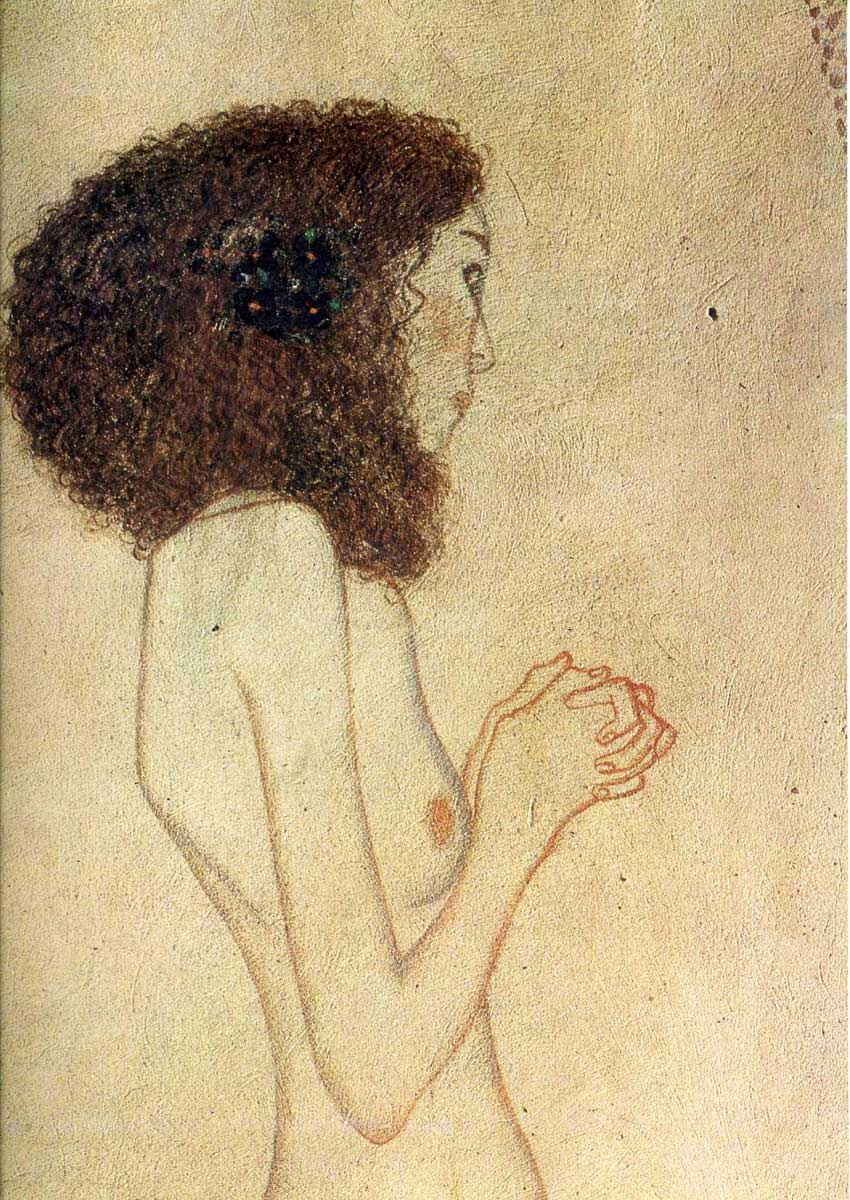 Gustav Klimt. Beethoven Frieze, Weakness (Appealing Girl). Fragment