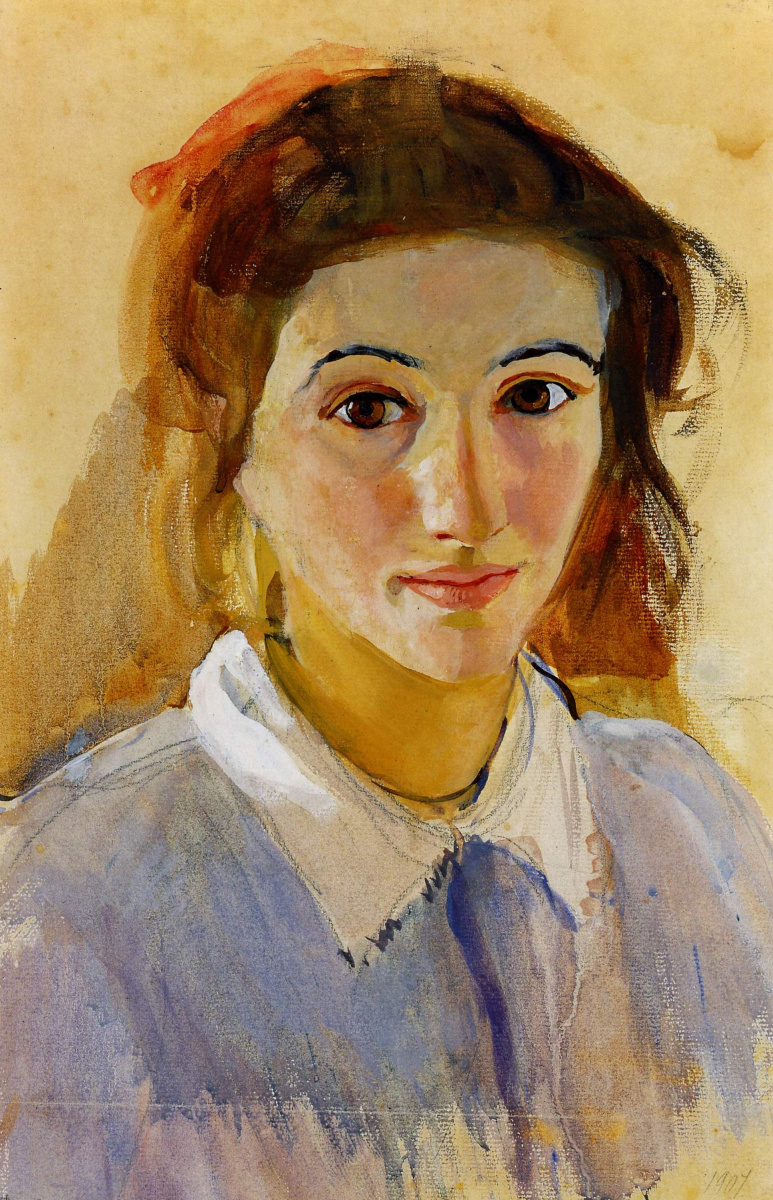 Zinaida Serebriakova. Self-portrait in lilac blouse