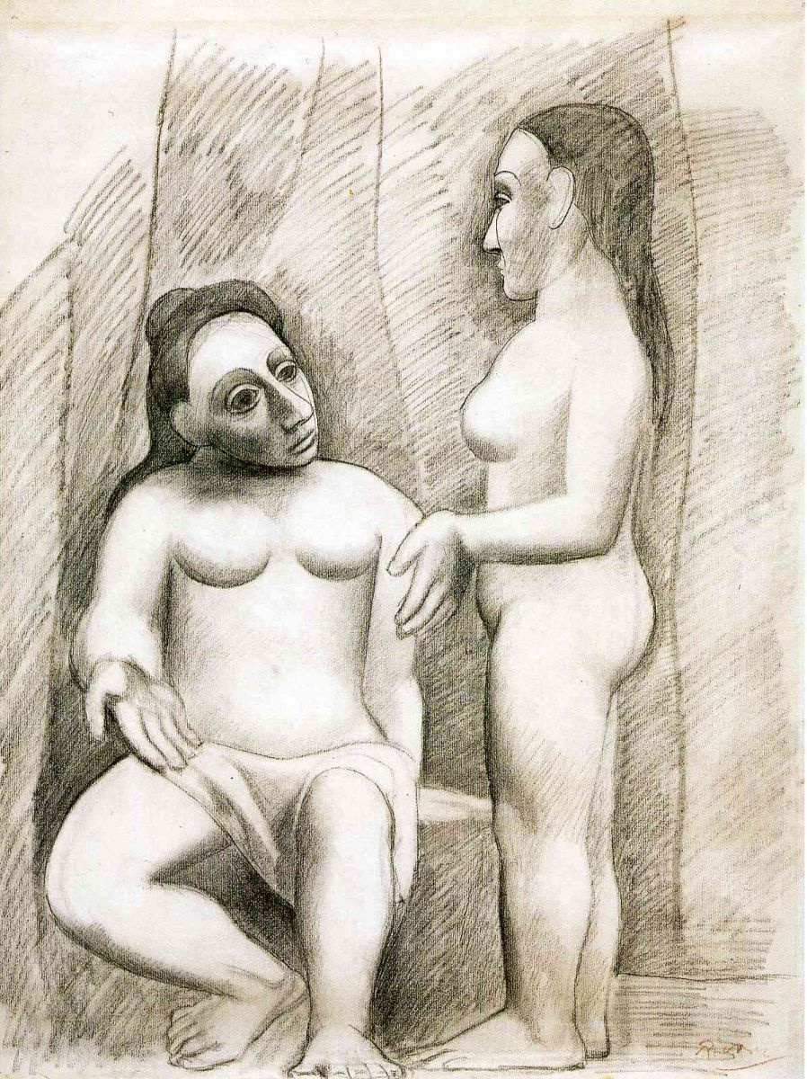 Пабло Пикассо. Стоящая и сидящая обнаженные