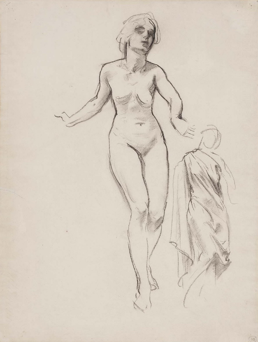 John Singer Sargent. Boceto para Apolo y la Musa. Musa corriendo