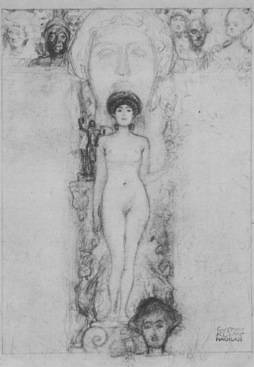 Gustav Klimt. Sketch of "Allegory of sculpture"