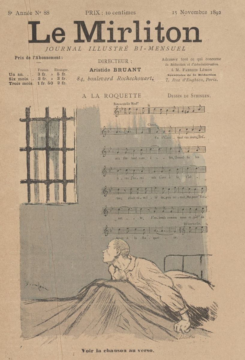 Theophile-Alexander Steinlen. Illustration for the magazine "Mirliton" No. 88, November 2, 1892