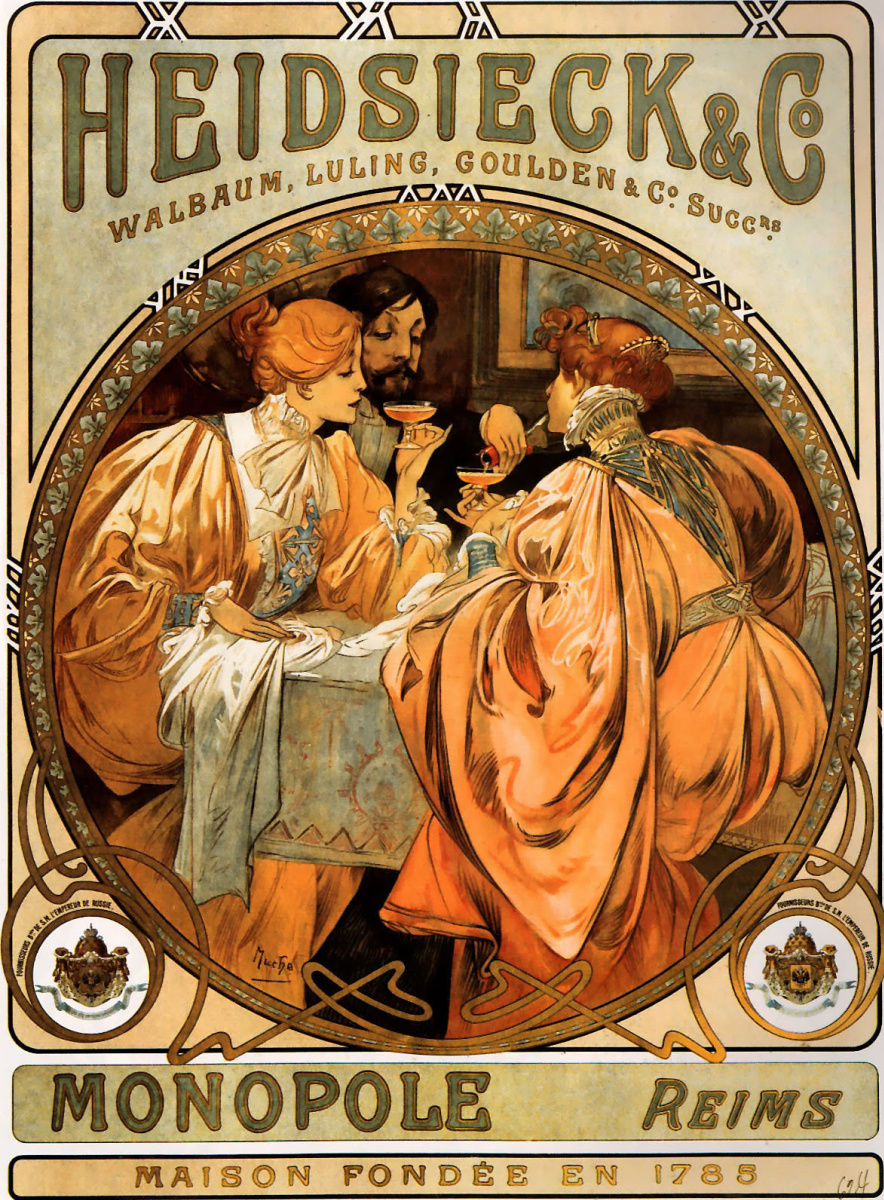 Alphonse Mucha. Promotional poster for Heidsieck and Co.