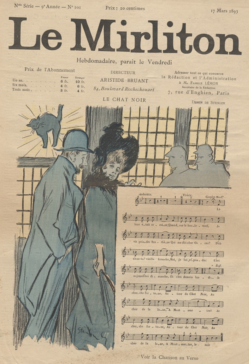 Theophile-Alexander Steinlen. Illustration for the magazine "Mirliton" No. 101, 17 March 1893