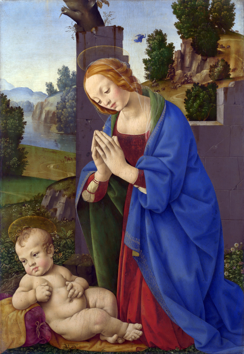 Lorenzo di Credi. The virgin adoring the child