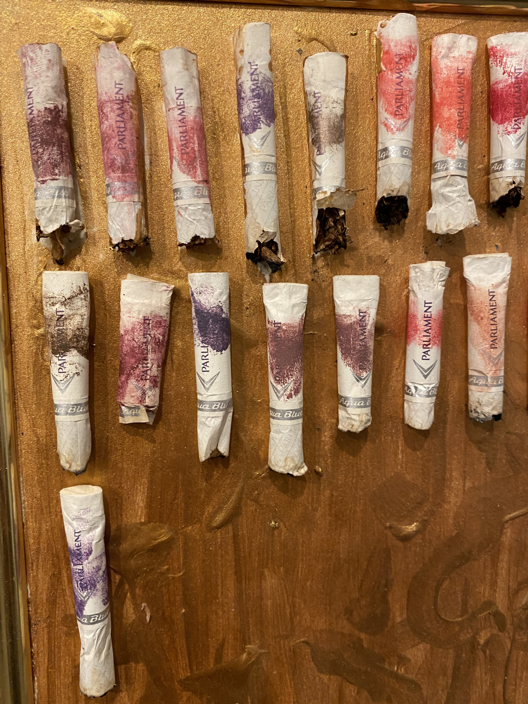 lipstick stained cigarette The cult of lipstick and cigarette smoking, XXI, 2×2 cm by Lilya Myshkina:  History, Analysis & Facts