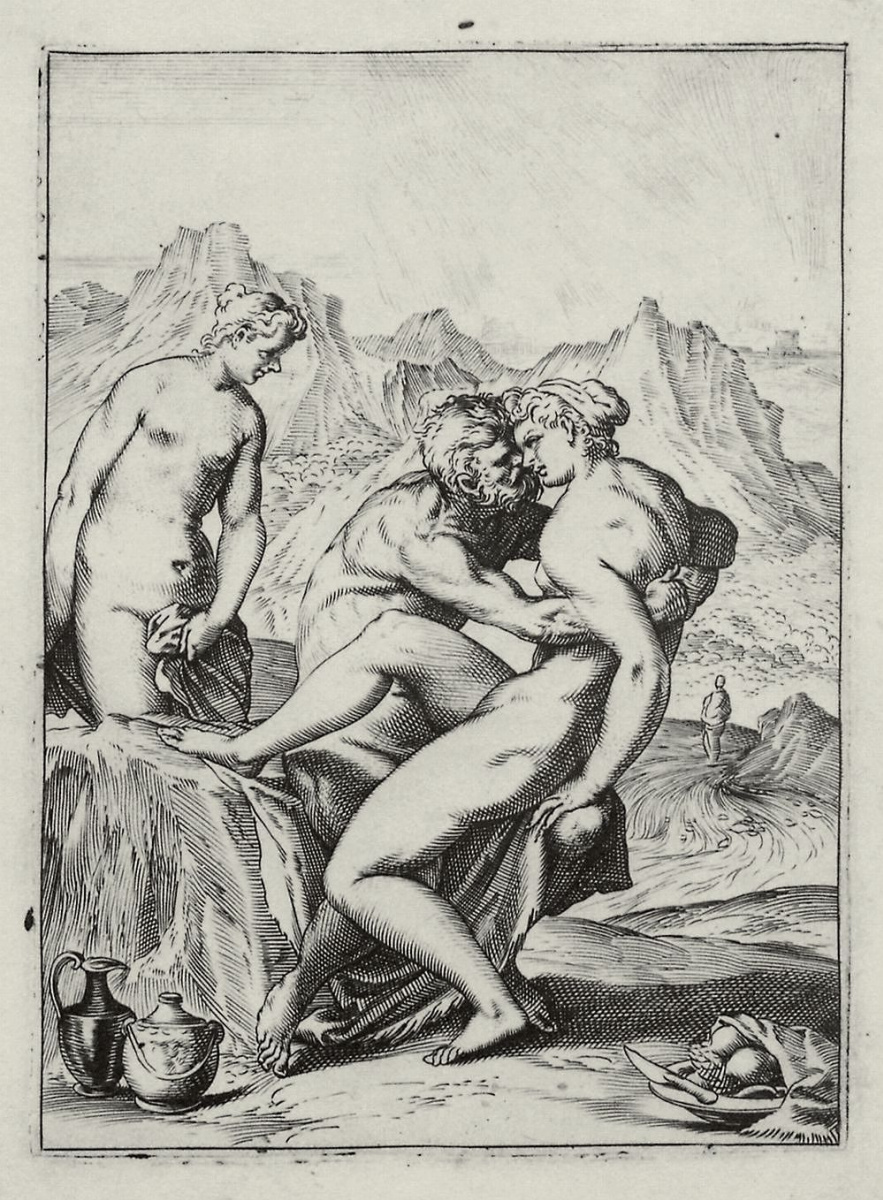 Agostino Carracci. The series of "Sensuality", Lot and his daughters