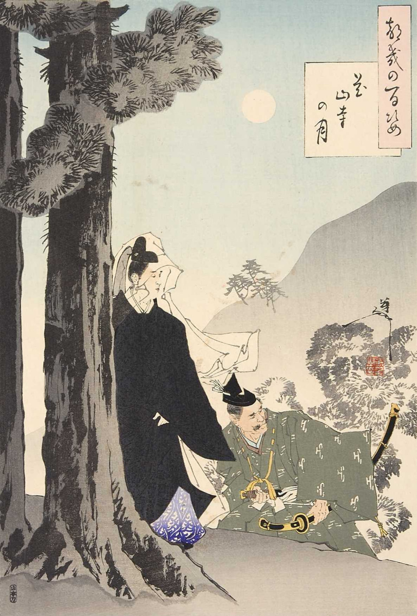 Tsukioka Yoshitoshi. La luna sobre Kazan-ji. Serie "100 especies de la luna"