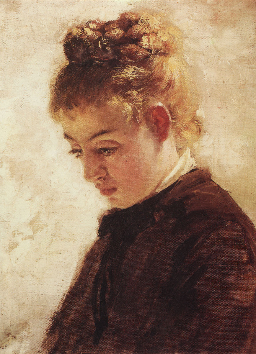 Vasily Polenov. The head of the model Blanche Orme. Study for the painting "Dragonfly"