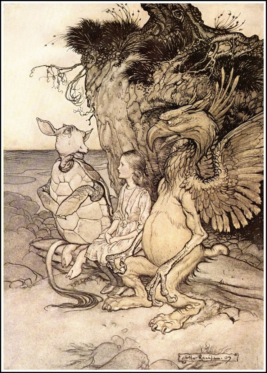 Arthur Rackham. Illustration for the tale "Alice in Wonderland"