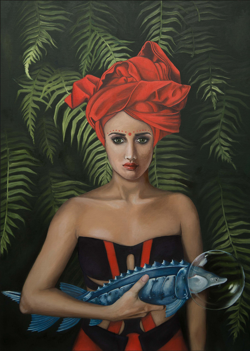 Alina Shustrova. The Other Side. Girl with sturgeon  |  Другая Сторона. Девушка с Осетром