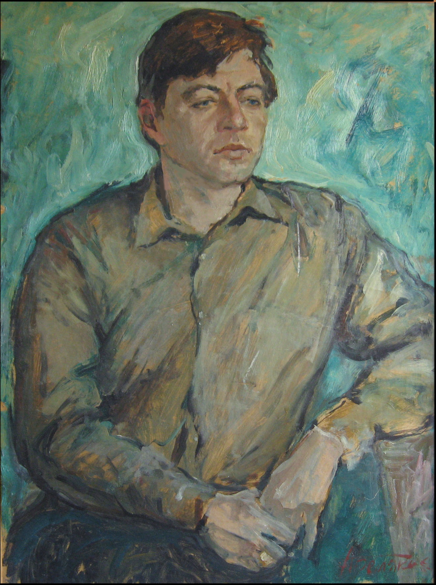 Александр Беляков. Мужской портрет на зеленом