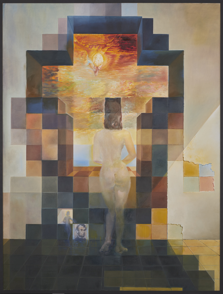 Salvador Dali. Gala Contemplating the Mediterranean Sea which at Twenty Meters Becomes the Portrait of Abraham Lincoln-Homage to Rothko (Second Version)
