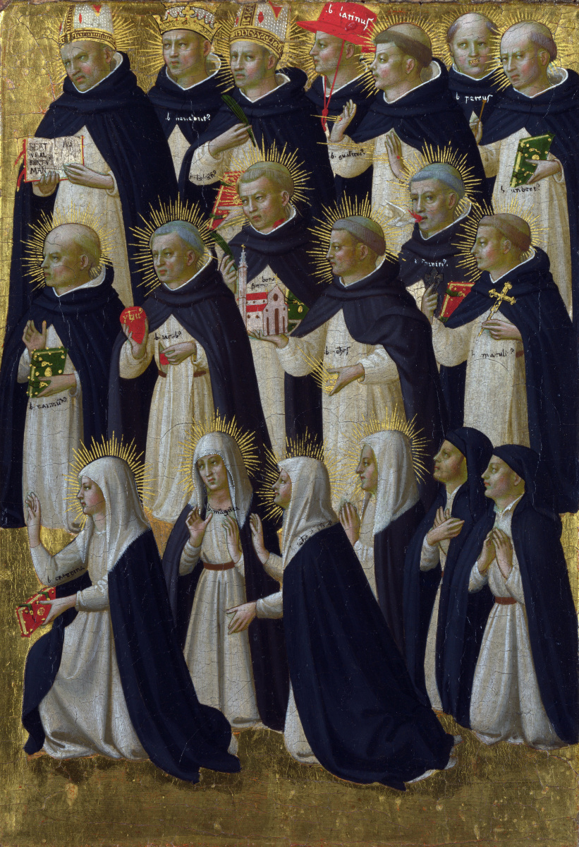 Fra Beato Angelico. Christ in Glory: with pontiffs and the Dominican blessed. The limit of the altar of St. Dominic in Fiesole
