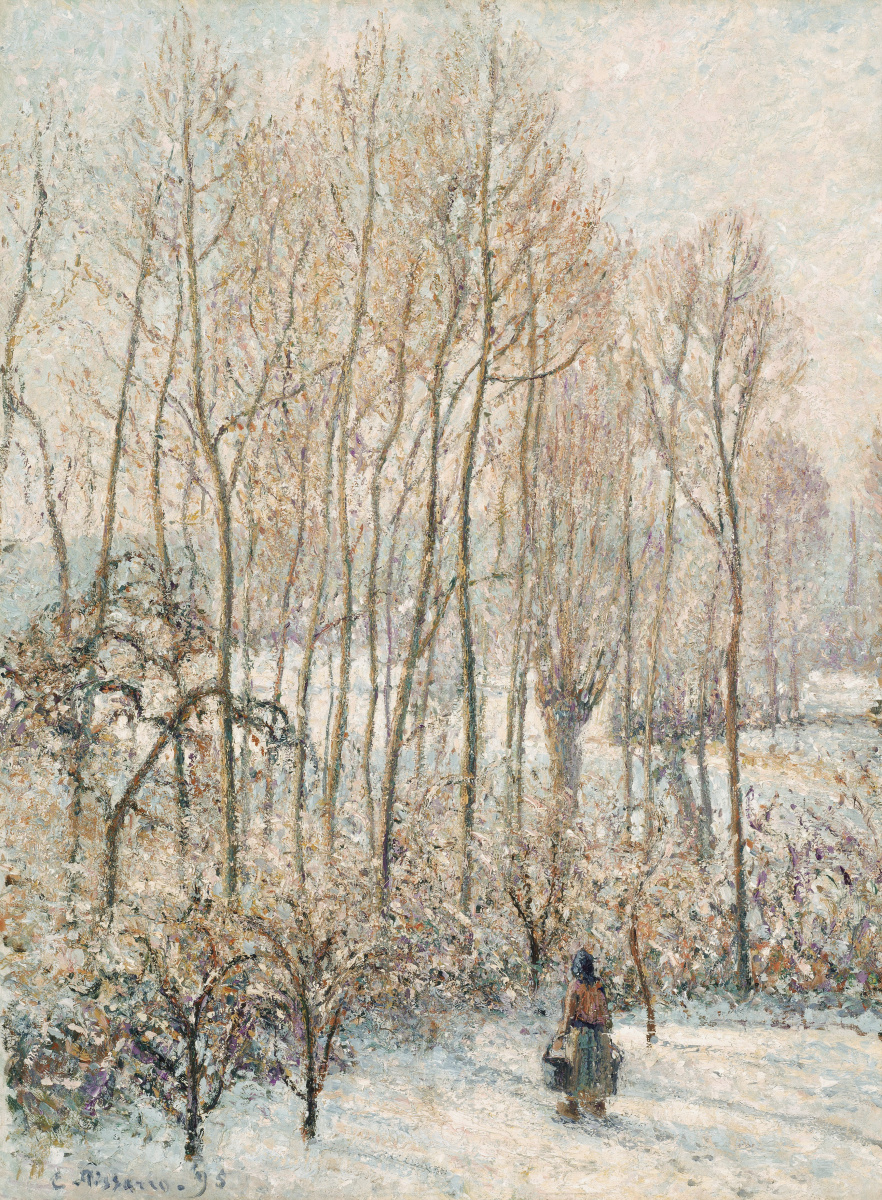 Camille Pissarro. Morning sunlight on the snow. Eragny