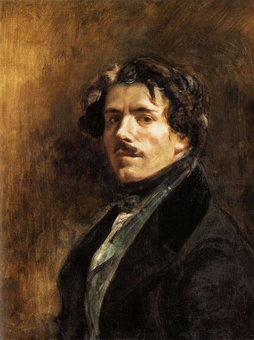 Eugene Delacroix. Self portrait in green vest