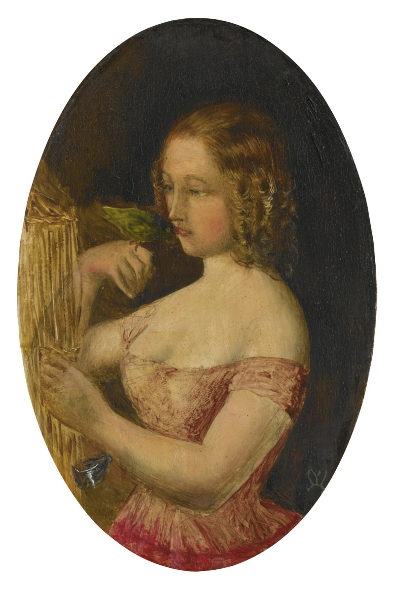 John Everett Millais. Girl with a bird