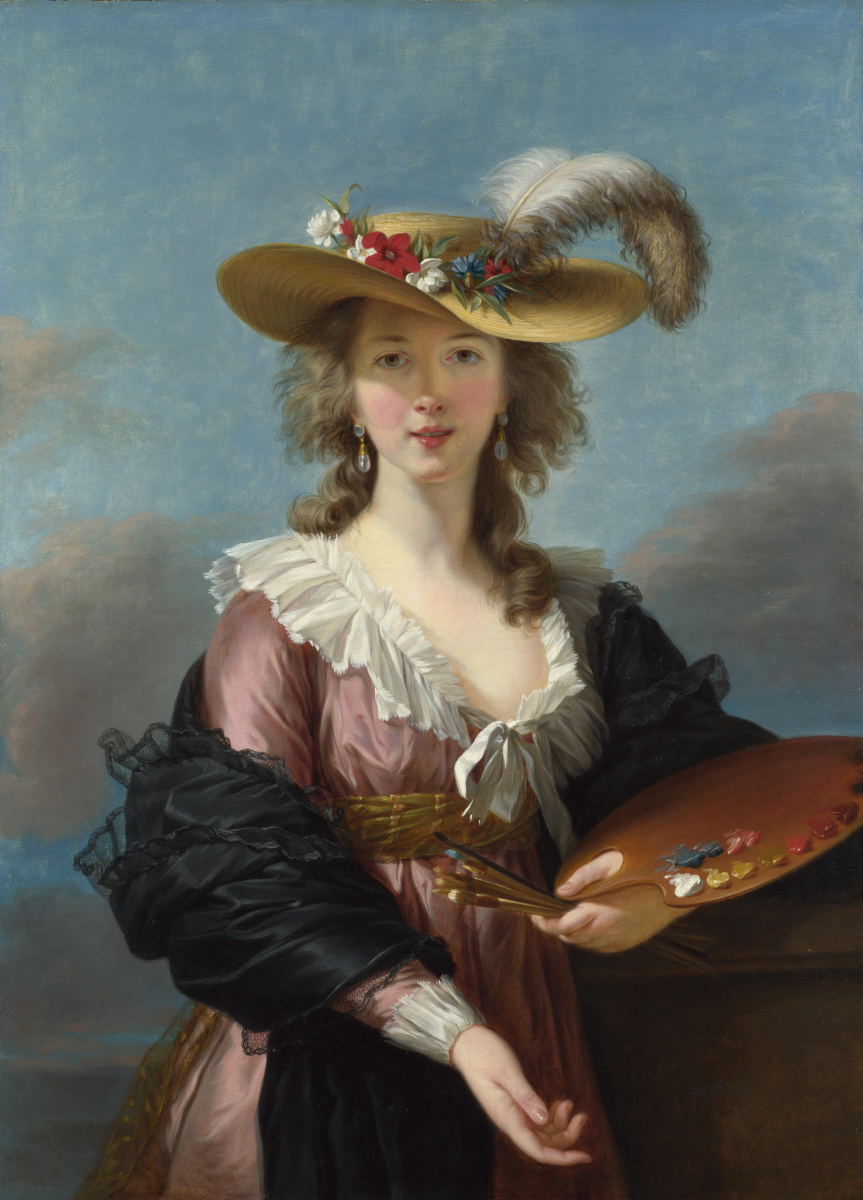 Elizabeth Vigee Le Brun. Self-portrait in a straw hat