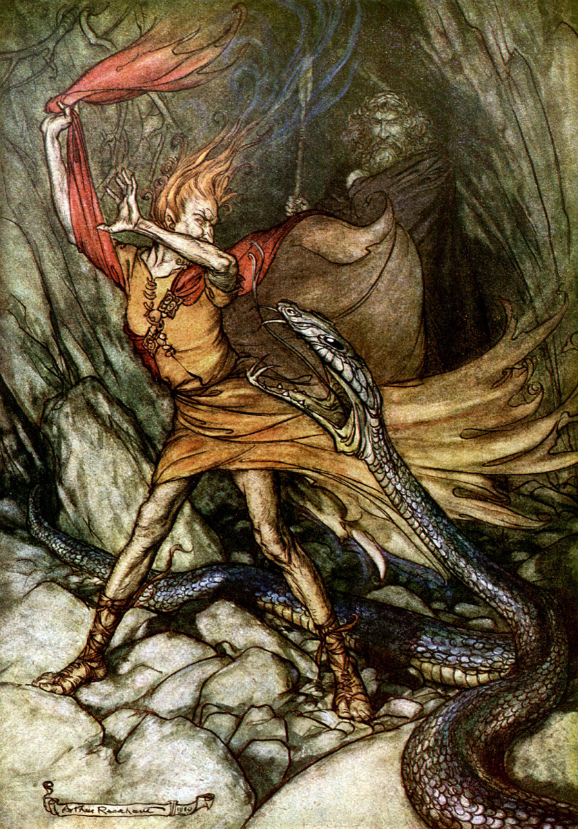 Arthur Rackham. Illustration for the book "The Ring of the Nibelungen"