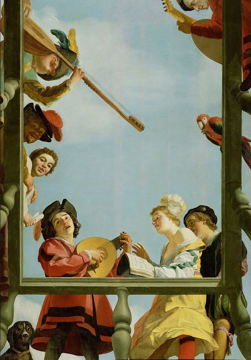 Gerrit van Honthorst. Musical group on a balcony