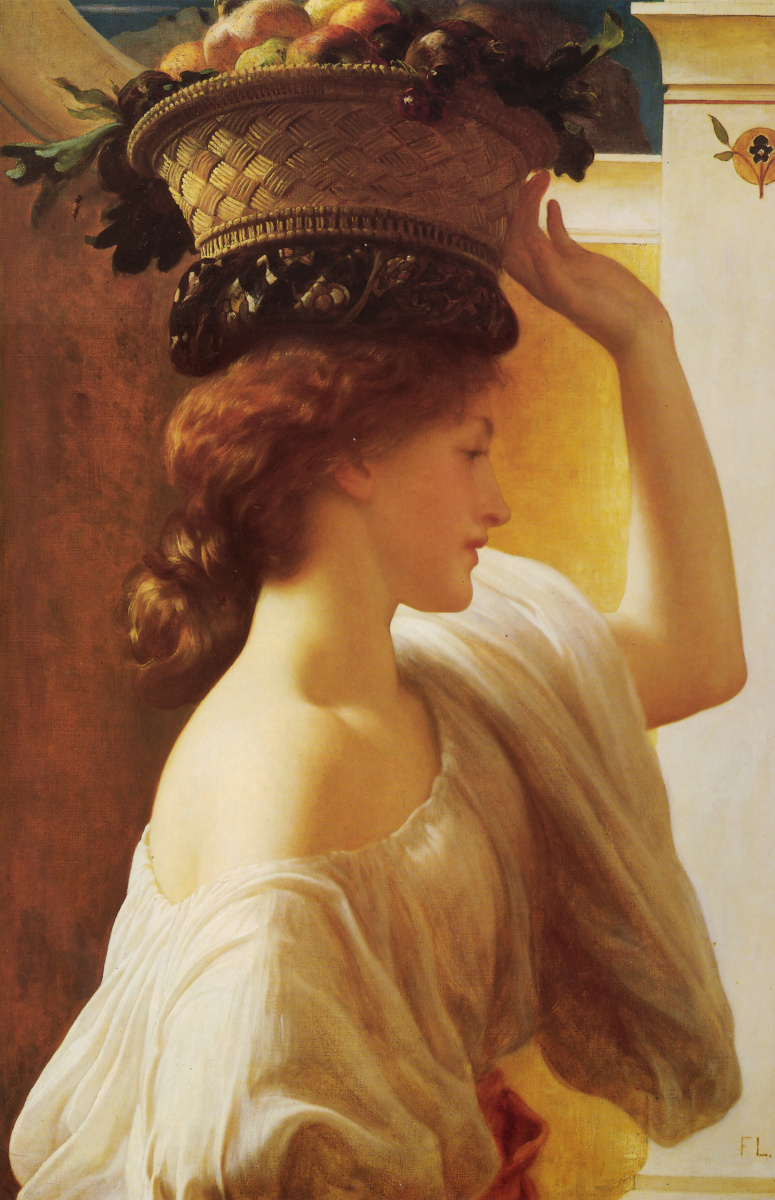 Frederic Leighton. Girl with a basket of fruit