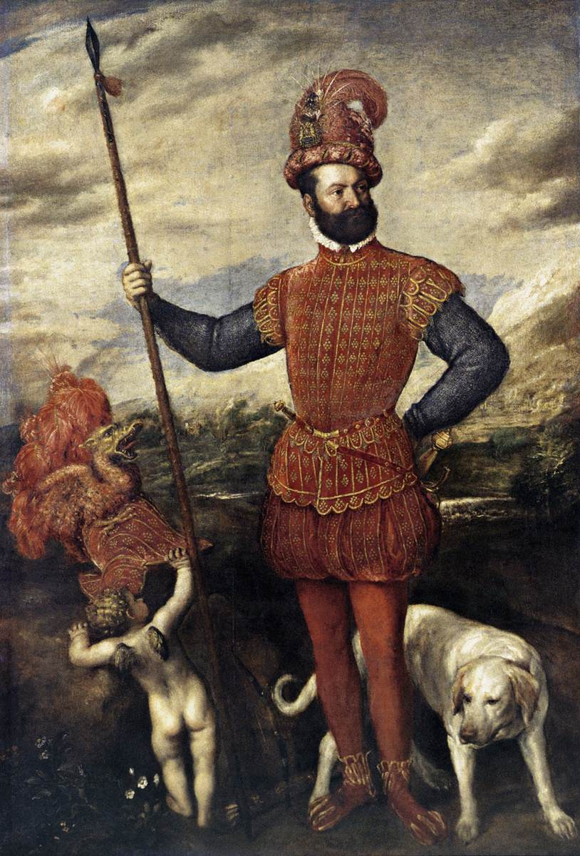 Ticijan Vecellio. Portrait of a man in the costume of a warrior (Allegory of control)