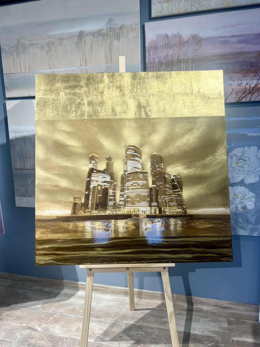 Oil painting with views of Moscow